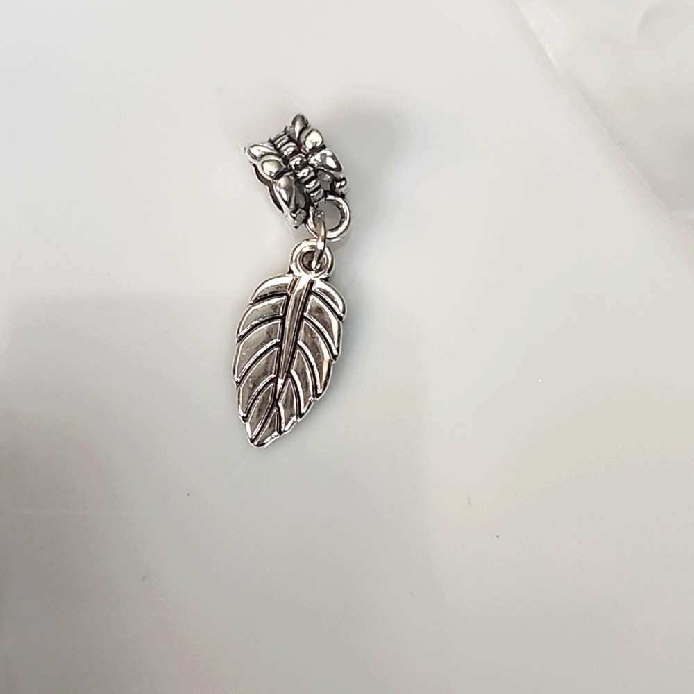 Leaf Charm for European Style Bracelets Fits Pandora Systems